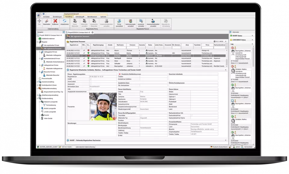 DECAMS FACT Personeneinzelansicht Screenshot FACT Software Personeneinzelansicht